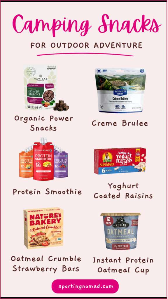 camping snacks for outdoor adventure pinterest pin